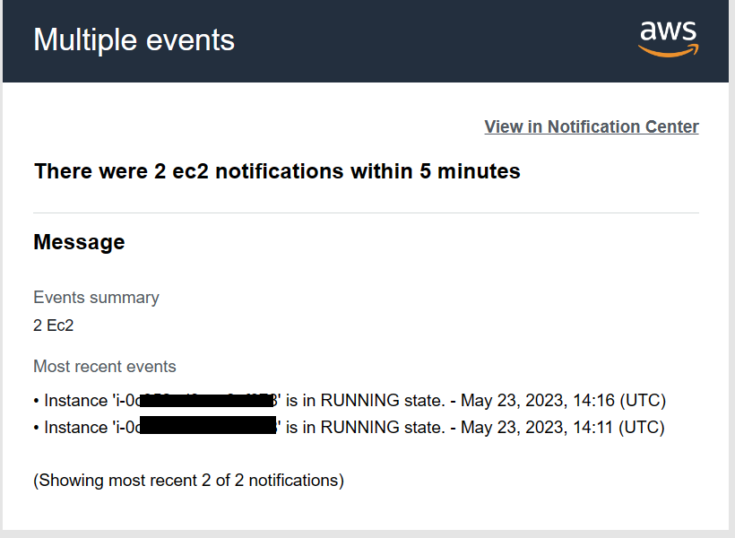 AWS User Notificationsでの複数通知