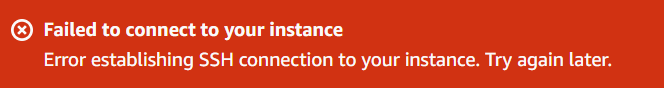 EC2 Instance Connect Endpoint 作成時の接続エラー画面